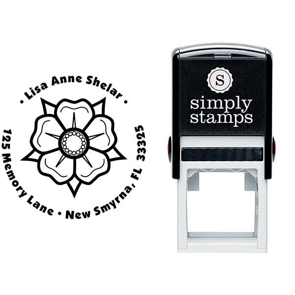 Flower Petal Custom Address Stamp Body and Design