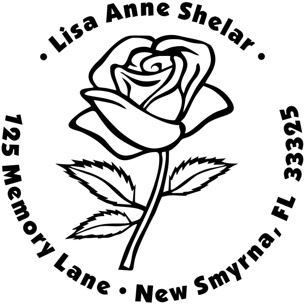 Bold Rose Custom Address Stamper