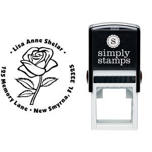 Bold Rose Custom Address Stamp Body and Design