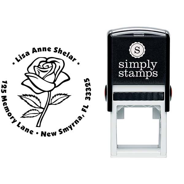 Bold Rose Custom Address Stamp Body and Design