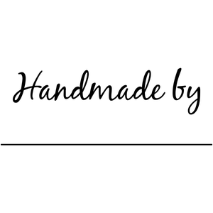 Handmade By Cursive Signature Line Packaging Stamp Imprint Example
