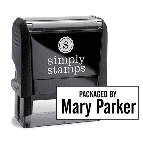 Packaged By Bold Tall Name Packaging Stamp