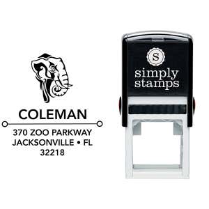 Tribal Elephant Square Address Stamp Body and Design