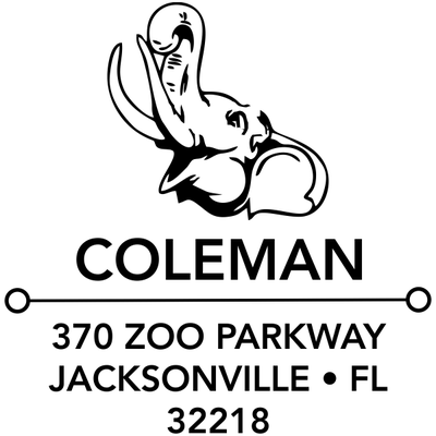 Happy Elephant Square Address Stamp