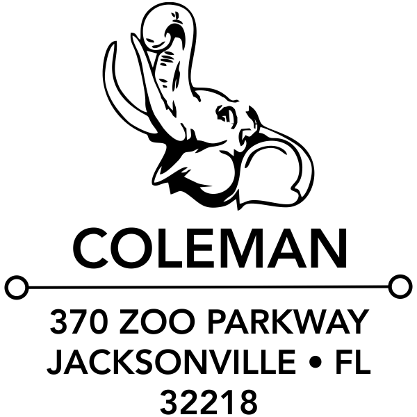 Happy Elephant Square Address Stamp