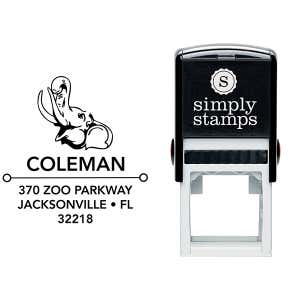 Happy Elephant Square Address Stamp Body and Design