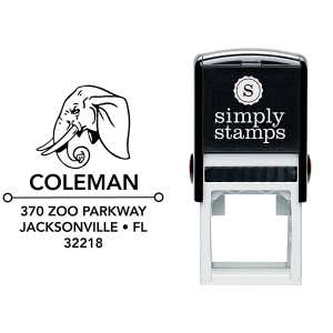 Elephant Head Square Address Stamp Body and Design