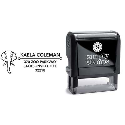 Elephant Face Address Stamp - alternate view