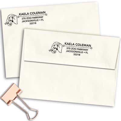 Elephant Head Address Stamp - alternate view