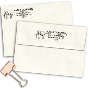 Standing Elephant Address Stamp Imprint Example