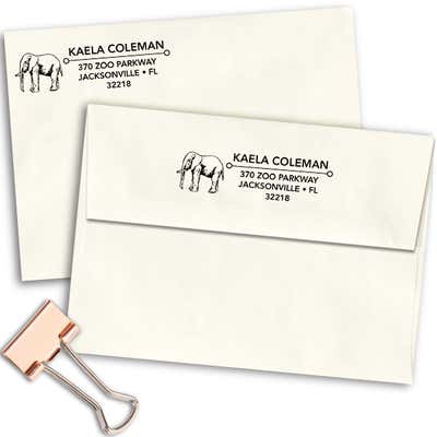 Standing Elephant Address Stamp - alternate view
