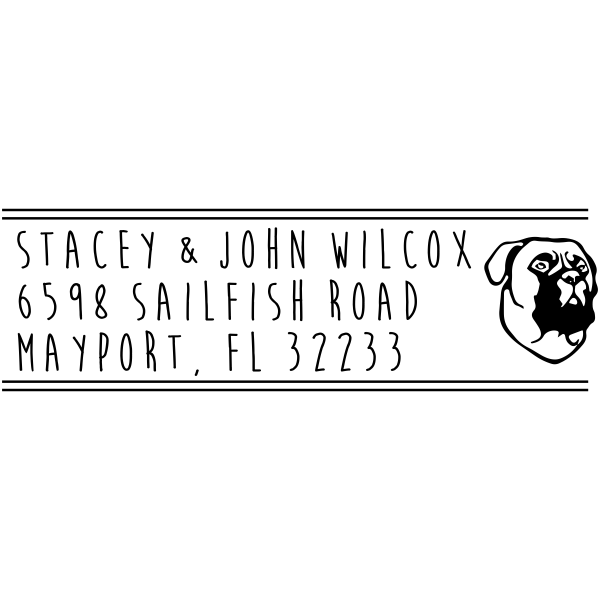 Boxer Dog Address Stamper