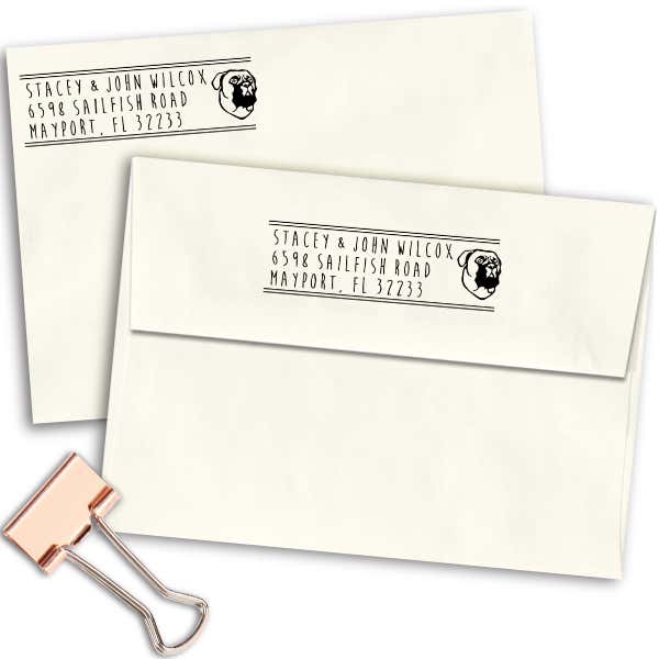 Bullmastiff Dog Address Stamp Imprint Example
