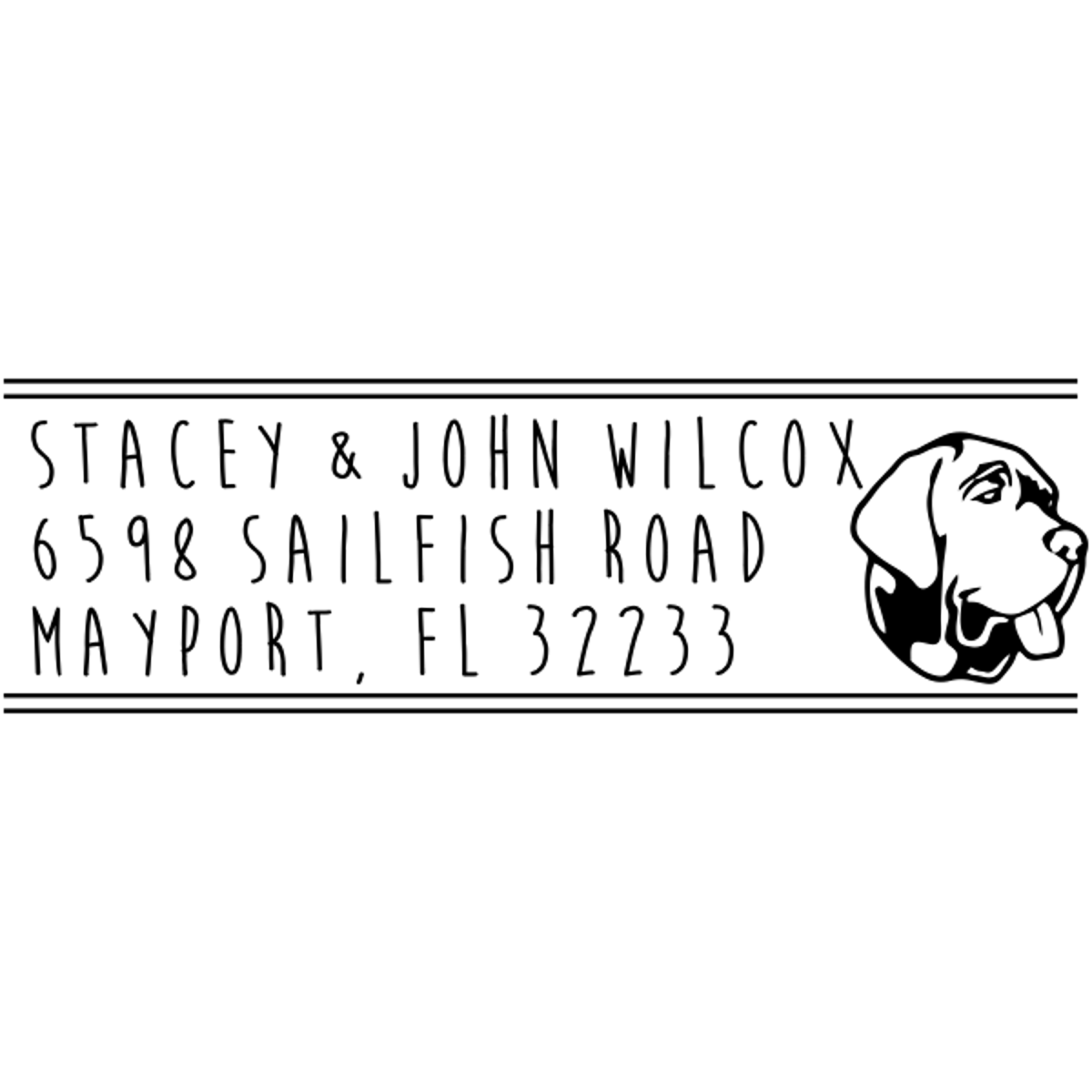 Large Labrador Dog Address Stamp