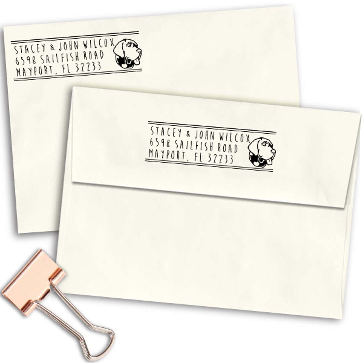 Large Labrador Dog Address Stamp Imprint Example