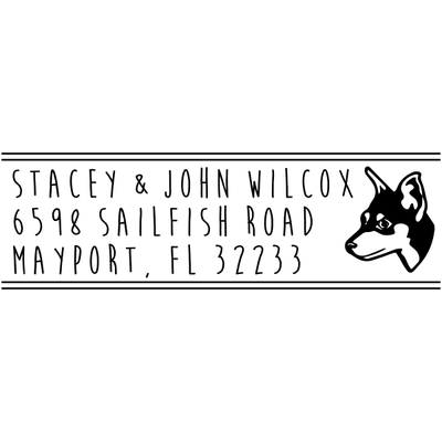 Manchester Terrier Dog Address Stamp