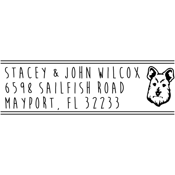 Scottish Terrier Dog Return Address Stamper