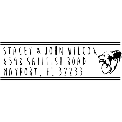 Papillon Dog Address Stamp
