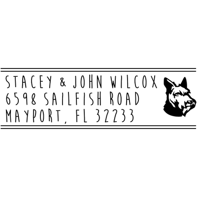 Schnauzer Dog Address Stamp