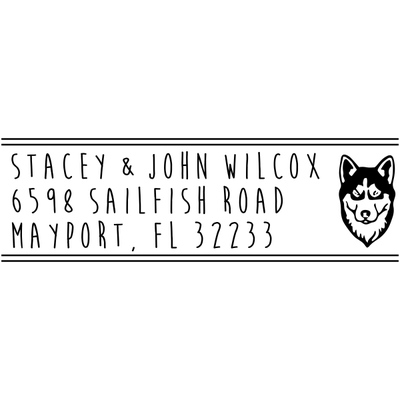 Husky Dog Address Stamp