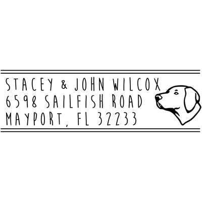 Lab Pointer Dog Address Stamp