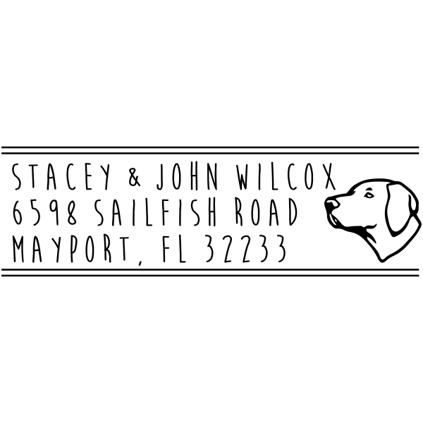 Lab Pointer Dog Address Stamp