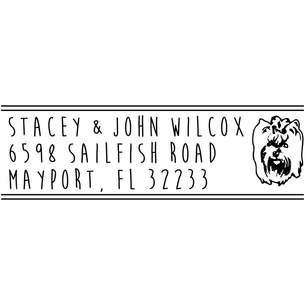 Silky Terrier Dog Address Stamper