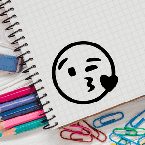 Heart Kiss Emoji Stamp Imprint Example