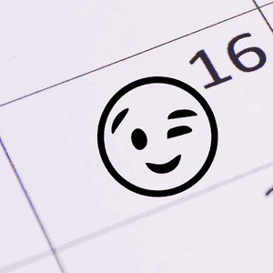 Wink Face Emoji Stamp Imprint Example