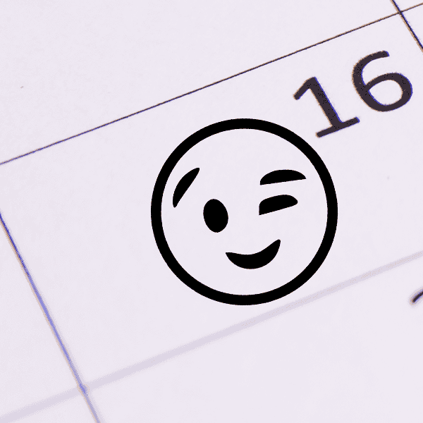 Wink Face Emoji Stamp Imprint Example