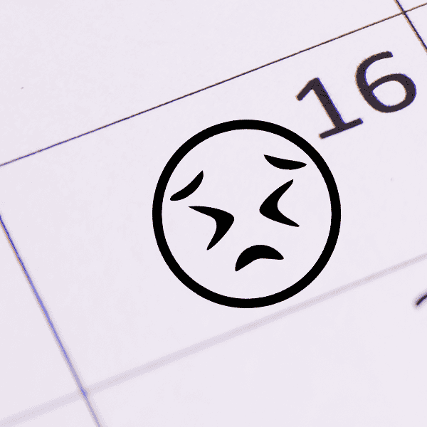 Frustrated Face Emoji Stamp Imprint Example