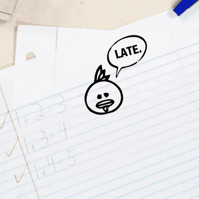 Late Chicken Teacher Stamp - alternate view
