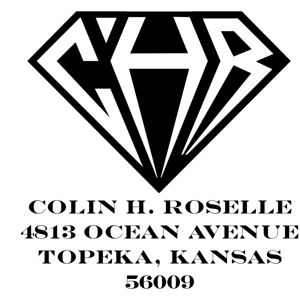 Inverted Diamond Monogram Address Stamp