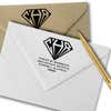 Inverted Diamond Address Monogram Stamp Imprint Example