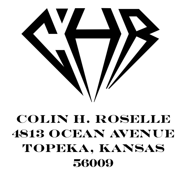 Diamond Custom Square Monogram Initial Address Stamp