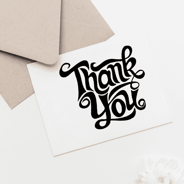 Thank You Artistic Square Stamp Imprint Example