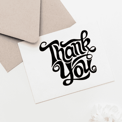 Thank You Artistic Square Stamp - alternate view