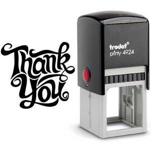 Thank You Artistic Square Stamp Body and Design