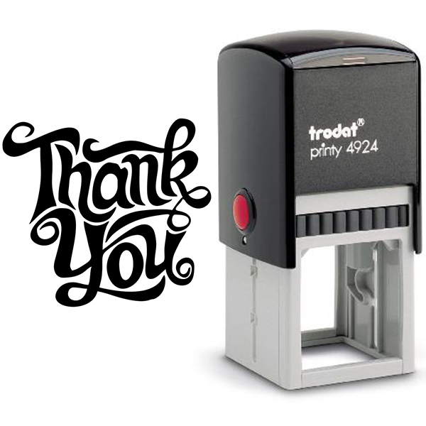 Thank You Artistic Square Stamp Body and Design