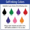 Self inking stamp color options infographic