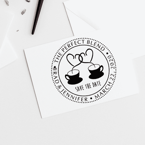 The Perfect Blend Save the Date Stamp Imprint Example