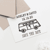 VW Bus Save the Date Stamp Imprint Example