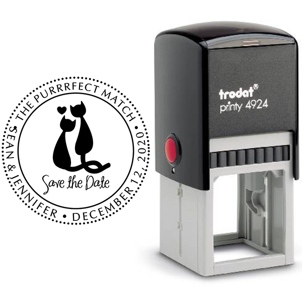 The Purrrfect Match Save the Date Stamp Body and Design
