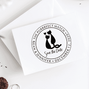 The Purrrfect Match Save the Date Stamp Imprint Example