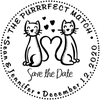 The Purrrfect Match Hearts Save the Date Stamp