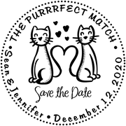 The Purrrfect Match Hearts Save the Date Stamp