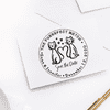 The Purrrfect Match Hearts Save the Date Stamp Imprint Example