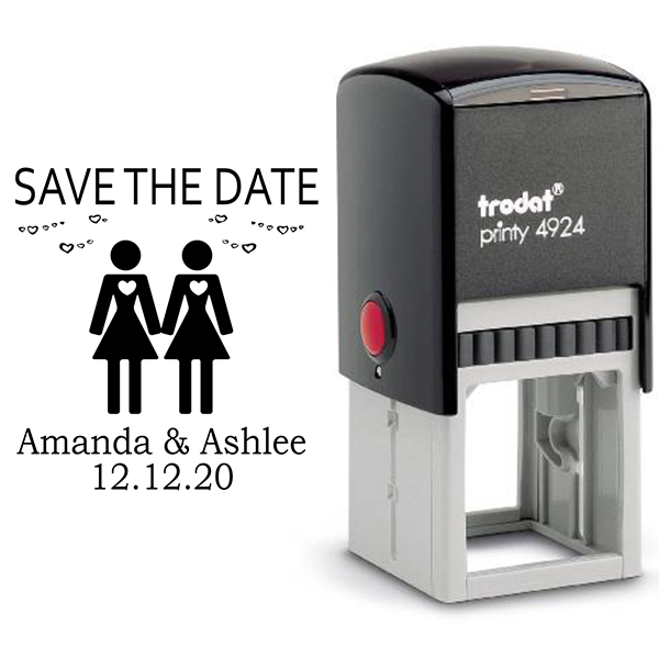 Lesbian Icon Save the Date Stamp Body and Design