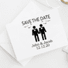 Gay Men Icon Save the Date Stamp Imprint Example