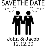 Gay Men Icon Save the Date Stamp
